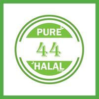 design with halal leaf design 44 vector