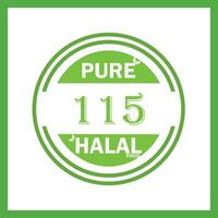 design with halal leaf design 115 vector