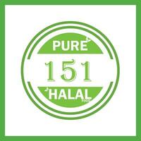 design with halal leaf design 151 vector