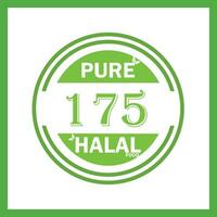 design with halal leaf design 175 vector