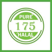 design with halal leaf design 175 vector