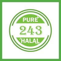 design with halal leaf design 243 vector