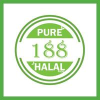 design with halal leaf design 188 vector