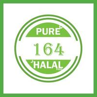 design with halal leaf design 164 vector