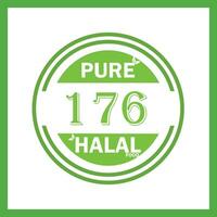 design with halal leaf design 176 vector