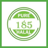 design with halal leaf design 185 vector