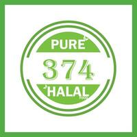 design with halal leaf design 374 vector