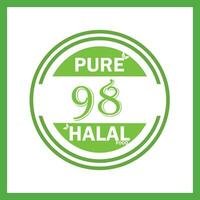 design with halal leaf design 98 vector