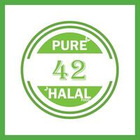 design with halal leaf design 42 vector