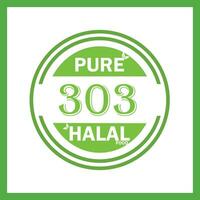 design with halal leaf design 303 vector