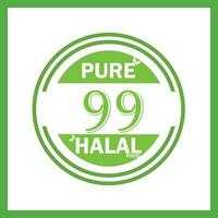 design with halal leaf design 99 vector