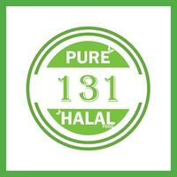 design with halal leaf design 131 vector