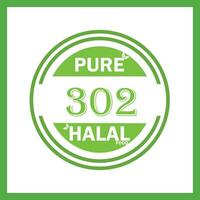 design with halal leaf design 302 vector