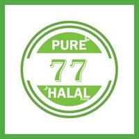 design with halal leaf design 77 vector