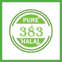 design with halal leaf design 383 vector