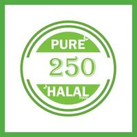 design with halal leaf design 250 vector