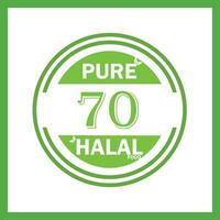 design with halal leaf design 70 vector