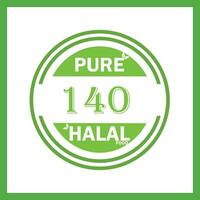 design with halal leaf design 140 vector