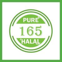 design with halal leaf design 165 vector