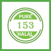 design with halal leaf design 153 vector
