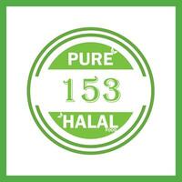 design with halal leaf design 153 vector