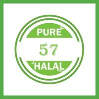 design with halal leaf design 57 vector