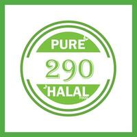 design with halal leaf design 290 vector