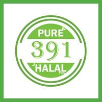 design with halal leaf design 391 vector