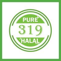 design with halal leaf design 319 vector