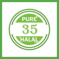 design with halal leaf design 35 vector