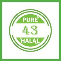 design with halal leaf design 43 vector