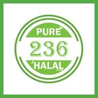 design with halal leaf design 236 vector