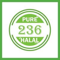 design with halal leaf design 236 vector