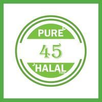 design with halal leaf design 45 vector