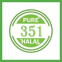 design with halal leaf design 351 vector