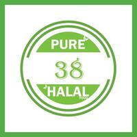 design with halal leaf design 38 vector