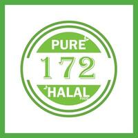 design with halal leaf design 172 vector