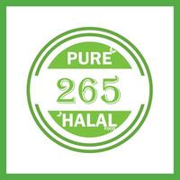 design with halal leaf design 265 vector