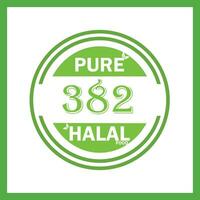 design with halal leaf design 382 vector