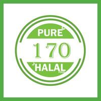 design with halal leaf design 170 vector