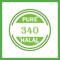 design with halal leaf design 340 vector