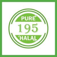 design with halal leaf design 195 vector