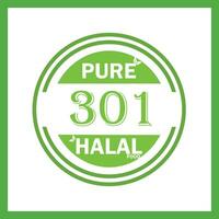 design with halal leaf design 301 vector