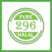 design with halal leaf design 296 vector