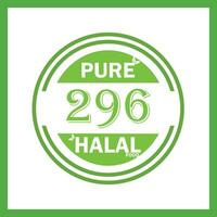 design with halal leaf design 296 vector