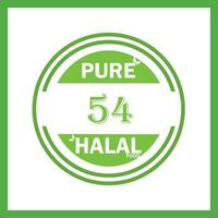 design with halal leaf design 54 vector