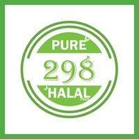 design with halal leaf design 298 vector