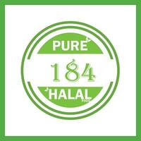 design with halal leaf design 184 vector