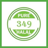 design with halal leaf design 349 vector