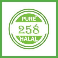 design with halal leaf design 258 vector